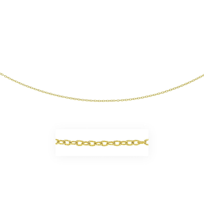 2.5mm 14k Yellow Gold Pendant Chain with Textured Links 14K yellow gold pendant chain with 2.5mm textured links