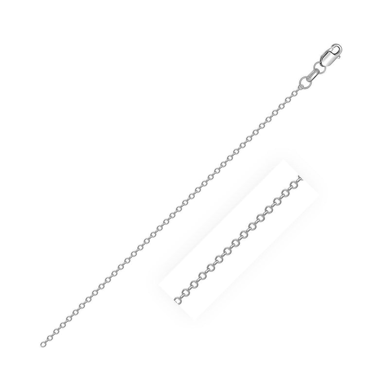 Sterling Silver Rhodium Plated Cable Chain 0.8mm Sterling Silver Rhodium Plated Cable Chain 0.8mm