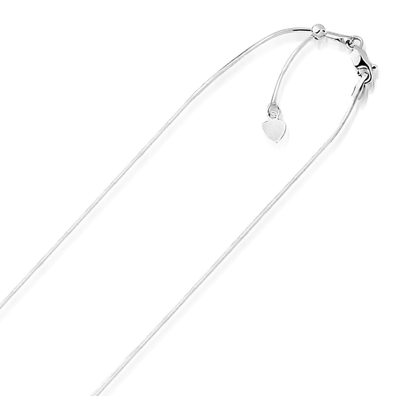 14k White Gold Adjustable Snake Chain 0.85mm 14k White Gold Adjustable Snake Chain 0.85mm
