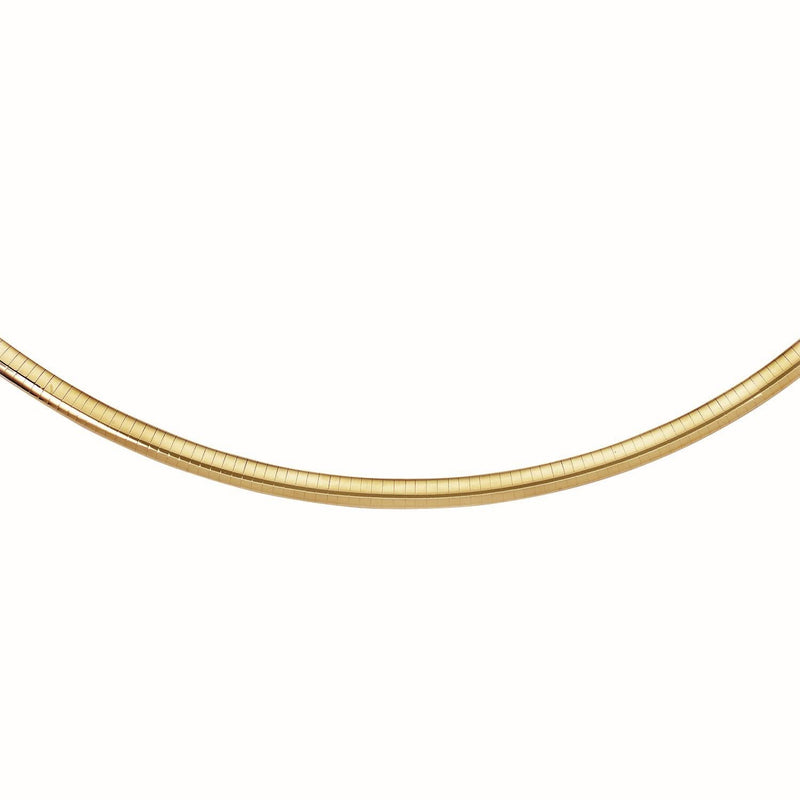 14k Yellow Gold Classic Omega Style Chain (6 mm) 14K yellow gold Omega style chain, 6 mm wide with smooth half-tube links