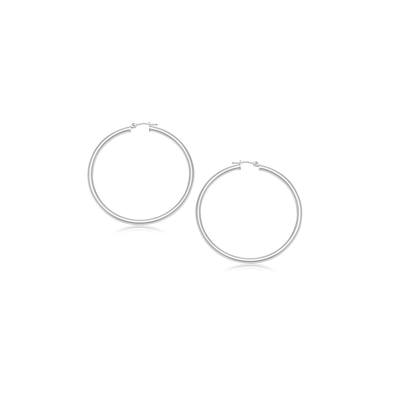14k White Gold Polished Hoop Earrings (15 mm) 14k White Gold Polished Hoop Earrings (15 mm)