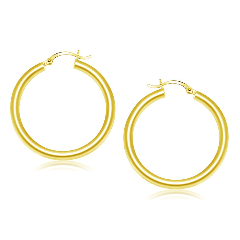 14k Yellow Gold Polished Hoop Earrings (40 mm) 14K yellow gold polished hoop earrings 40 mm without stones