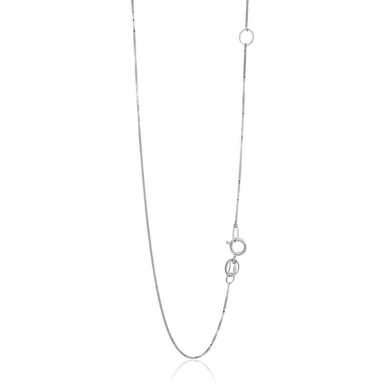 14k White Gold Adjustable Box Chain 0.6mm 14k White Gold Adjustable Box Chain 0.6mm
