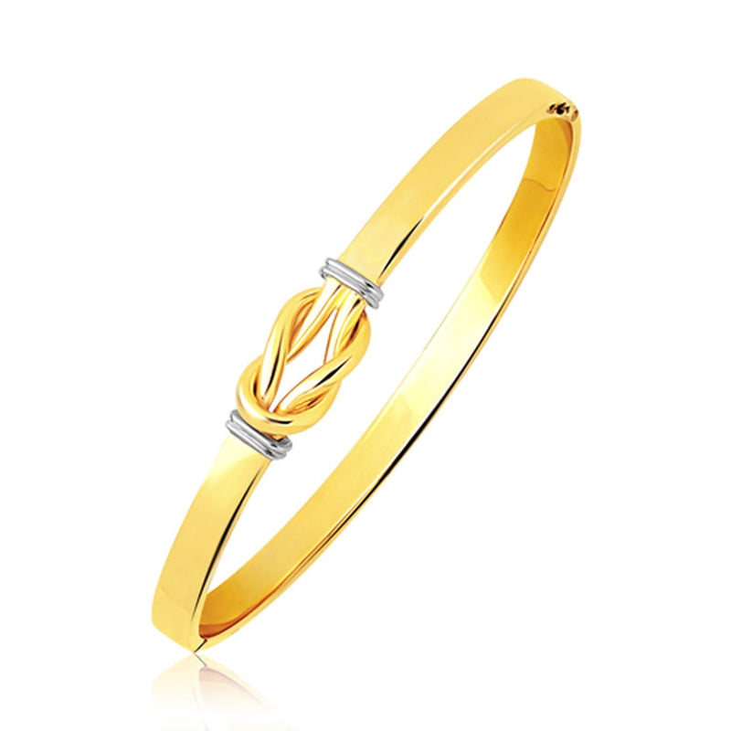 Intertwined Knot Slip On Bangle in 14k Two-Tone Gold (5.0mm) 14K two-tone gold intertwined knot slip-on bangle, 5.0mm width