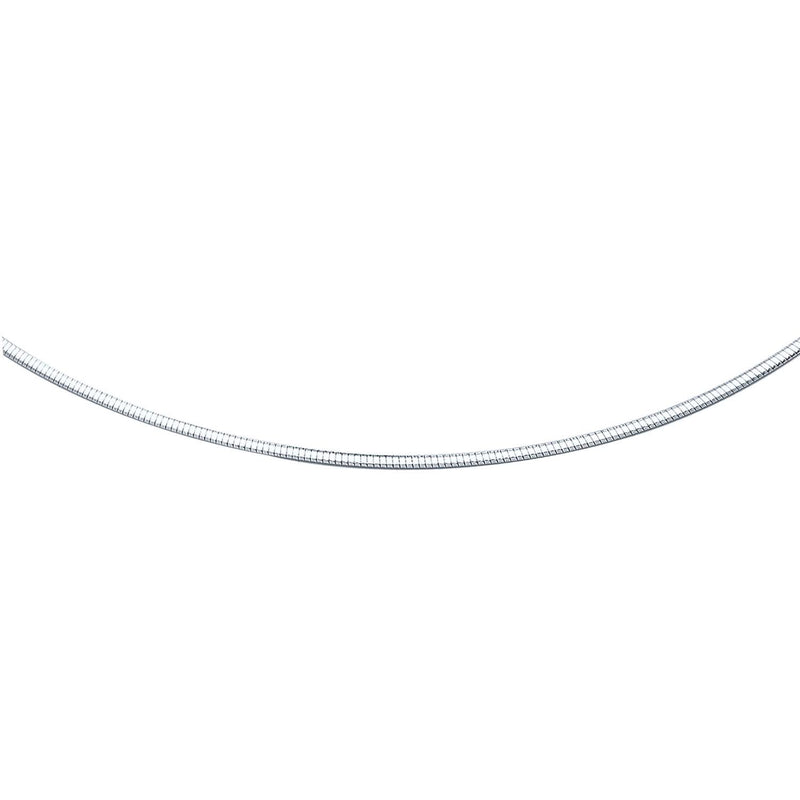14k White Gold Classic Omega Style Chain (2 mm) 14K white gold Omega style chain, 2 mm, no stones