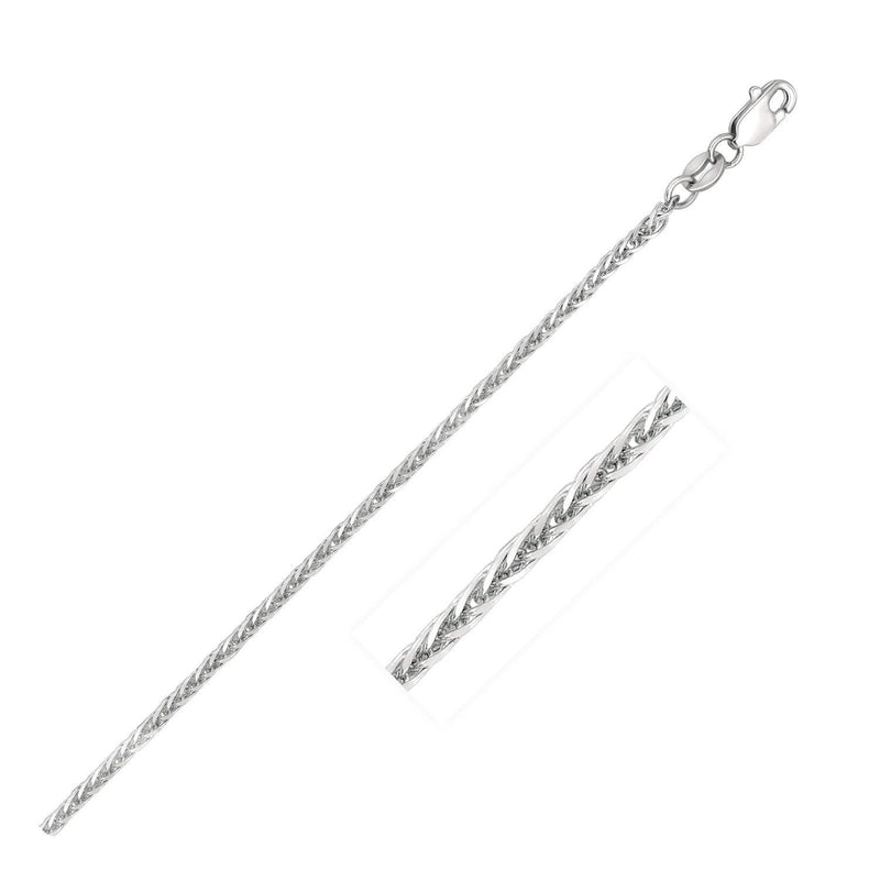 14k White Gold 1.8mm Square Wheat Chain 14k White Gold 1.8mm Square Wheat Chain