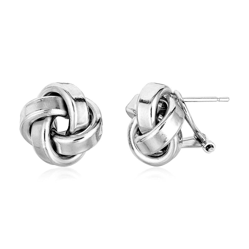 Large Sterling Silver Polished Love Knot Earrings Large sterling silver polished love knot earrings with interlaced open loops