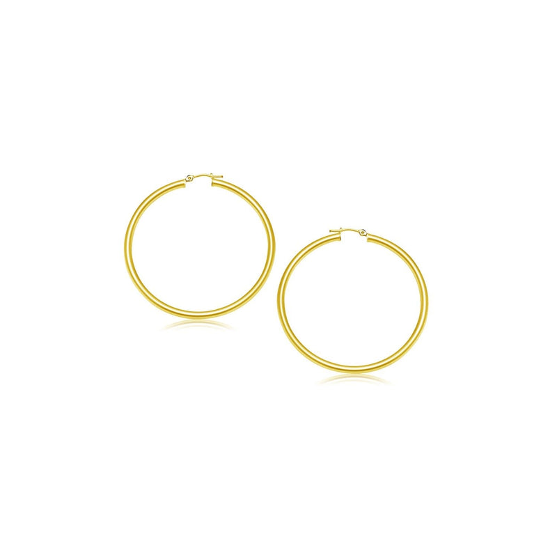 14k Yellow Gold Polished Hoop Earrings (15 mm) 14K yellow gold polished hoop earrings, 15 mm, with snap-post closure