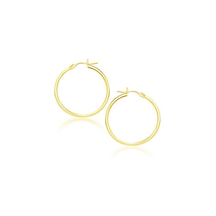 14k Yellow Gold Polished Hoop Earrings (20 mm) 14K yellow gold polished hoop earrings, 20 mm, no stones