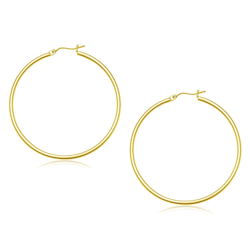 14k Yellow Gold Polished Hoop Earrings (45 mm) 14K yellow gold polished hoop earrings, 45 mm, no stones