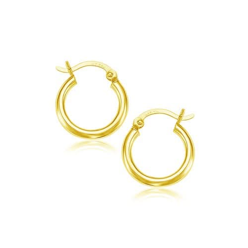 14k Yellow Gold Polished Hoop Earrings (15 mm) 14k Yellow Gold Polished Hoop Earrings (15 mm)