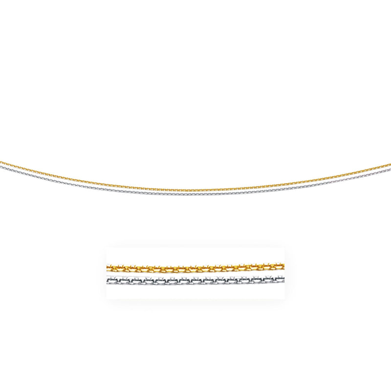 14k Two-Tone Double Strand Cable Pendant Chain 1.1mm 14k Two-Tone Double Strand Cable Pendant Chain 1.1mm