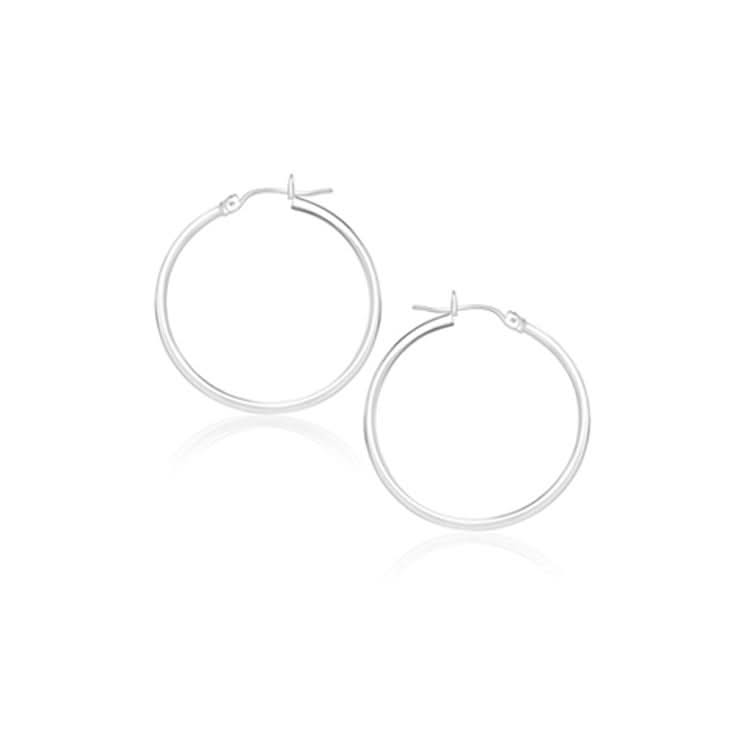 14k White Gold Polished Hoop Earrings (20 mm) 14k White Gold Polished Hoop Earrings (20 mm)