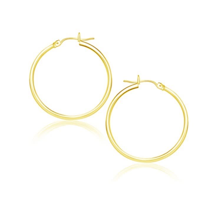 10k Yellow Gold Polished Hoop Earrings (25 mm, 1.2 g) 10k Yellow Gold Polished Hoop Earrings (25 mm, 1.2 g)