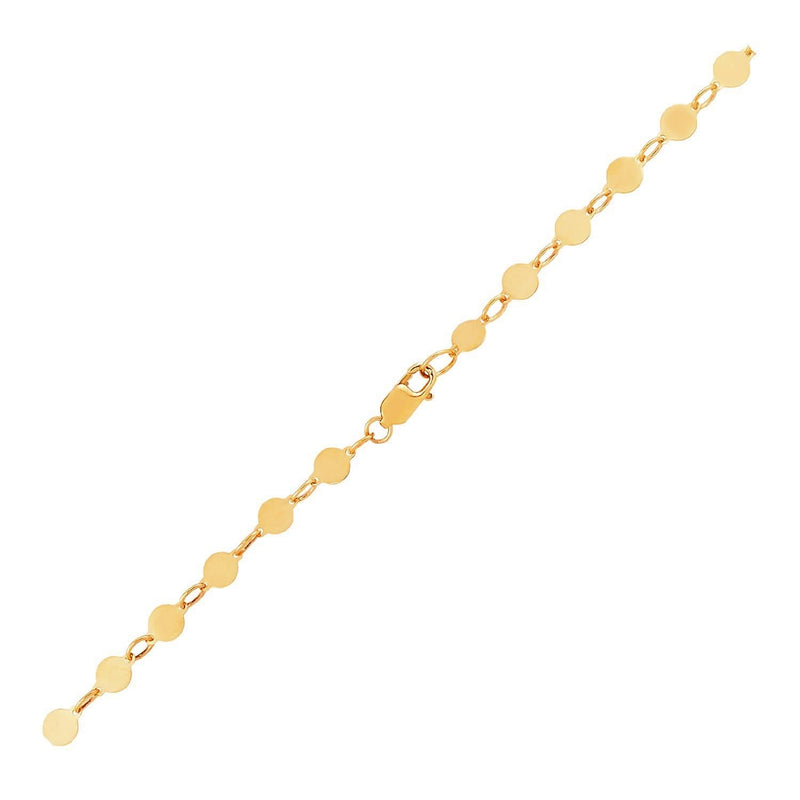 14k Yellow Gold Bracelet with Polished Circles 14K yellow gold bracelet with polished open circle links