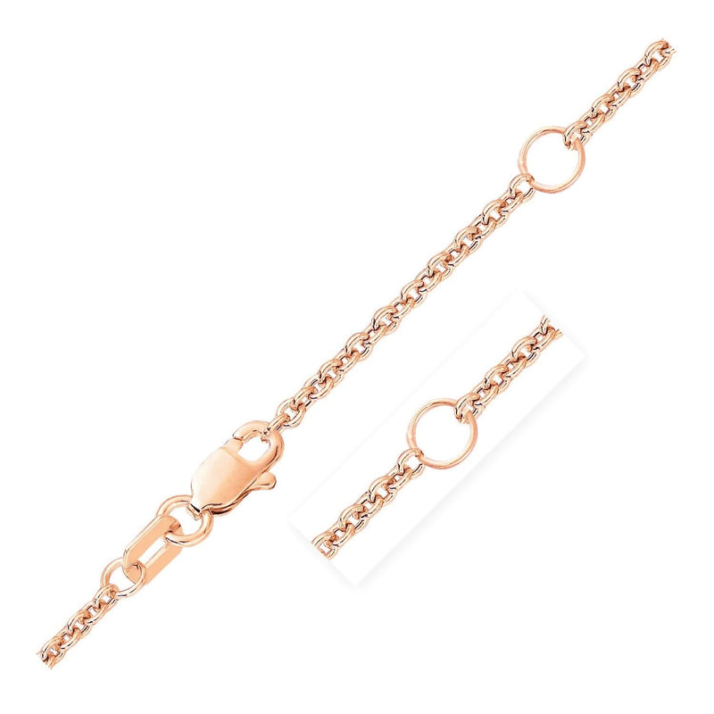 Double Extendable Cable Chain in 14k Rose Gold (1.9mm) 14K rose gold double extendable cable chain in 1.9mm width