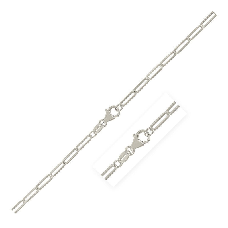 Sterling Silver Rhodium Plated Paperclip Chain (2.5 mm) Sterling Silver Rhodium Plated Paperclip Chain (2.5 mm)