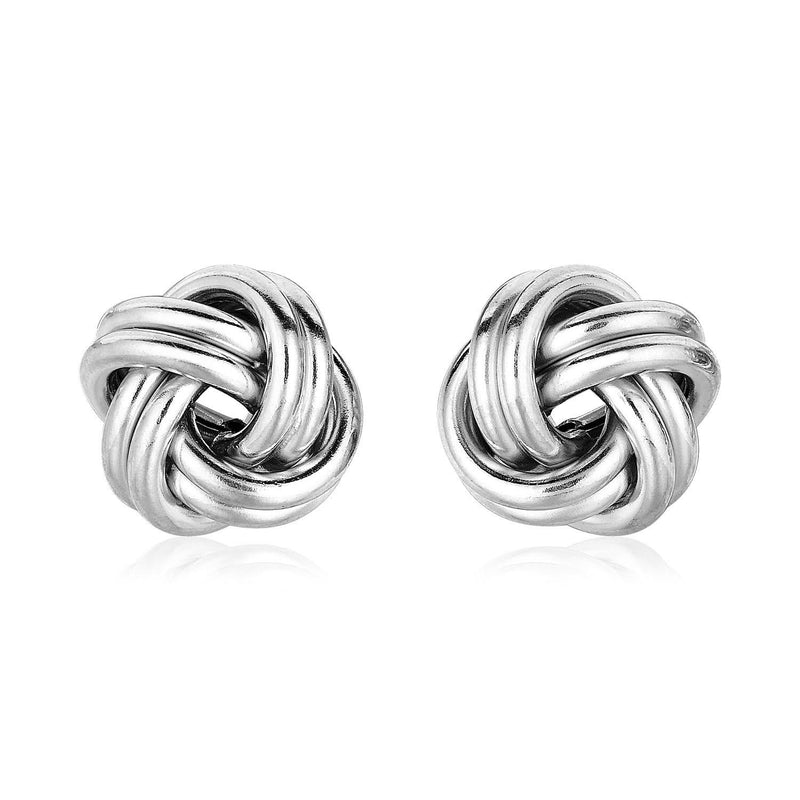 Sterling Silver Polished Love Knot Earrings 925 sterling silver polished love knot earrings with interlaced strands