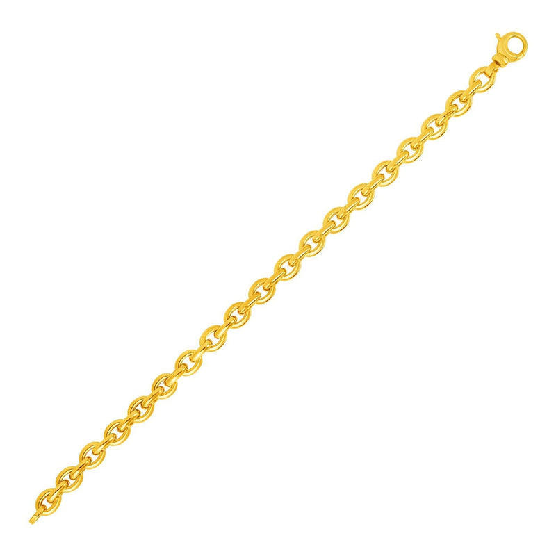 14k Yellow Gold Polished Oval Link Bracelet 14K yellow gold bracelet with polished oval links and secure clasp