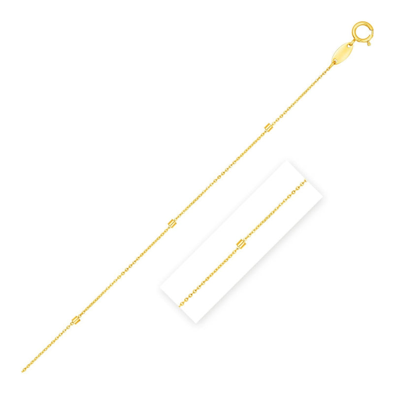 Bead Links Pendant Chain in 14k Yellow Gold (1.5mm) 14K yellow gold bead link pendant chain in a fine 1.5mm gauge