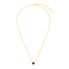 Load image into Gallery viewer, 14k Yellow Gold 17 inch Necklace with Round Garnet