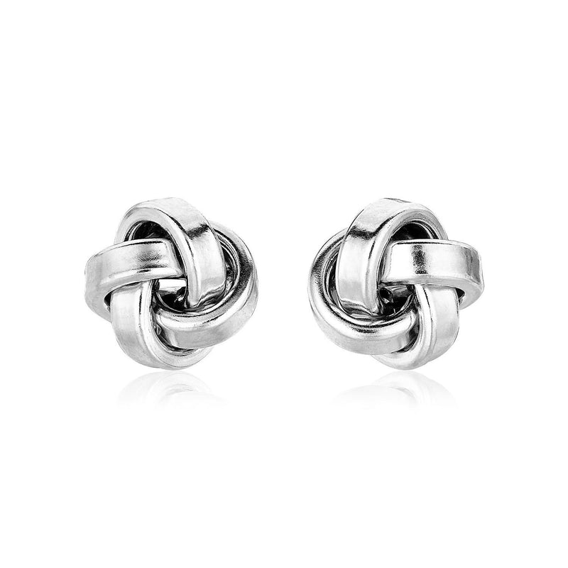 Sterling Silver Polished Love Knot Earrings Sterling silver love knot earrings with polished interlaced design
