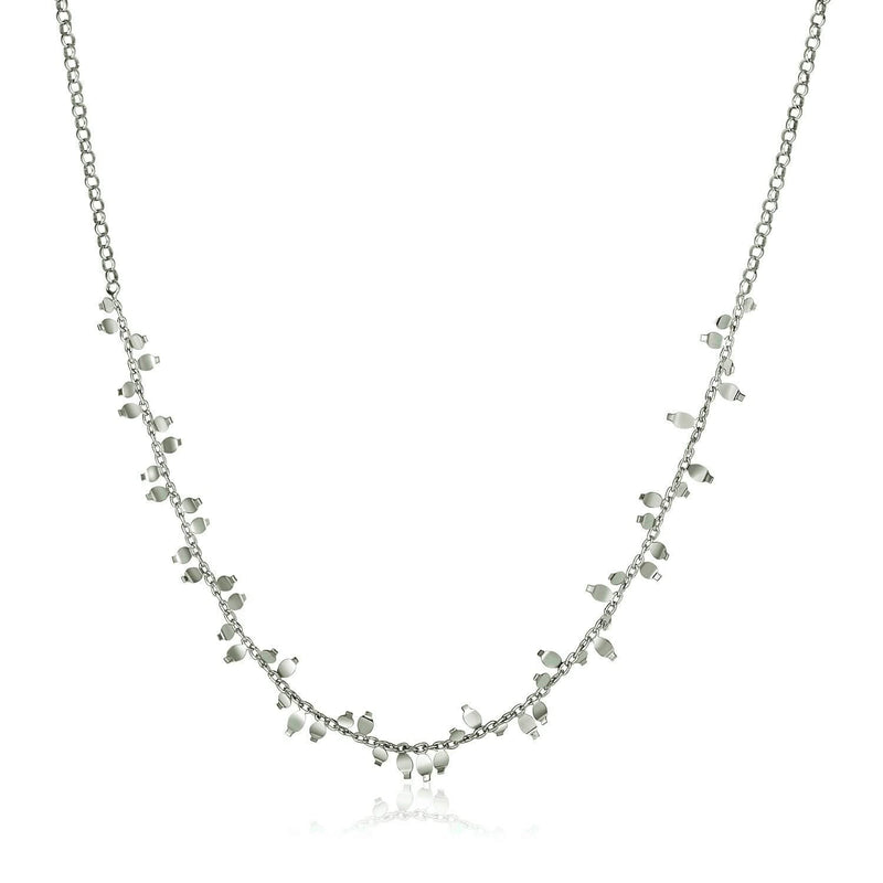 Sterling Silver 18 inch Leaf Motif Chain Necklace Sterling silver 18 inch leaf motif chain necklace