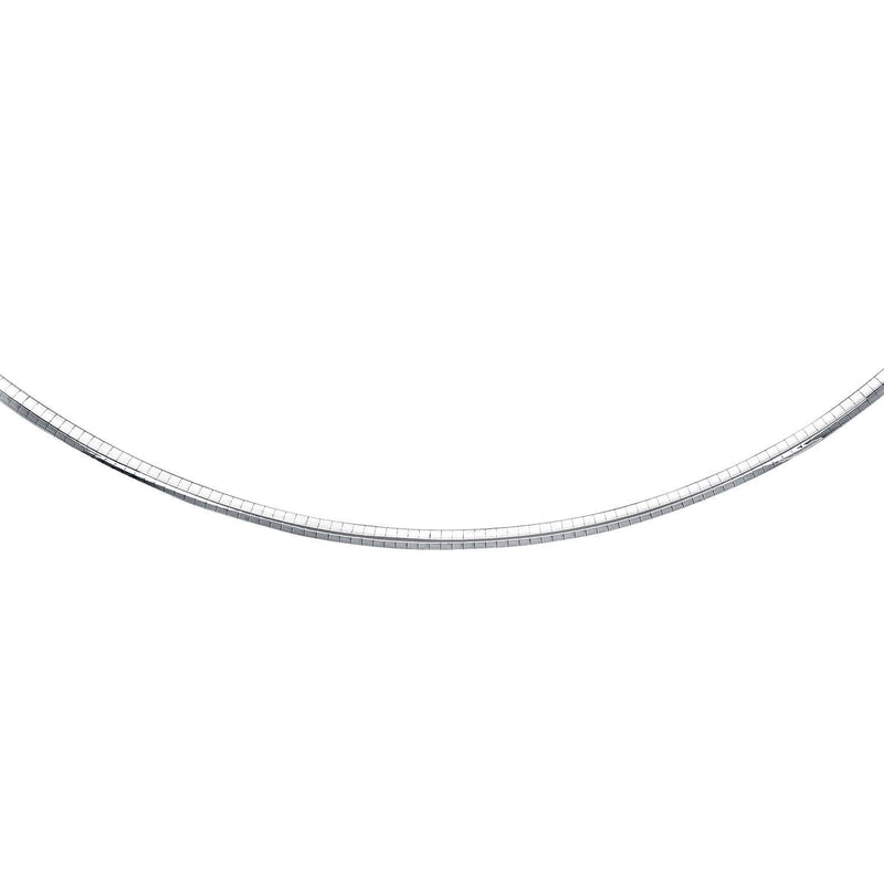 Sterling Silver Classic Omega Chain Necklace (4.0mm) 925 sterling silver Omega chain necklace with 4.0mm flat structured profile