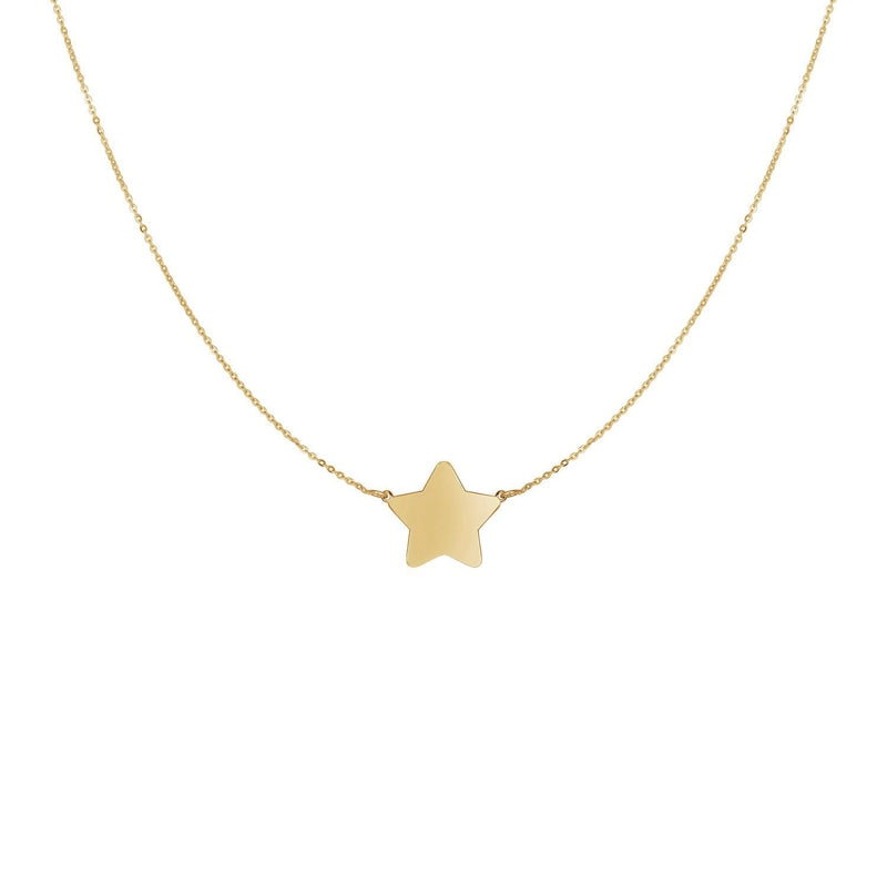 14k Yellow Gold Necklace with Five Pointed Star 14K yellow gold necklace with five-pointed star pendant