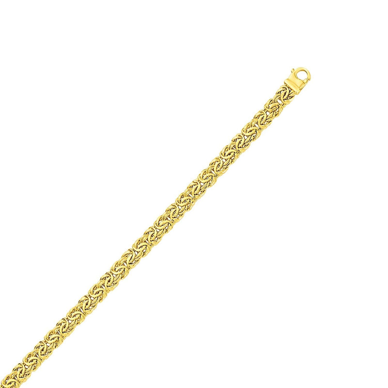 10k Yellow Gold Byzantine Design Chain Bracelet 10K yellow gold Byzantine design chain bracelet with woven interlocking links