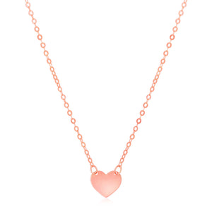 14k Rose Gold Polished Mini Heart Necklace
