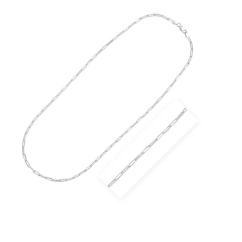 Sterling Silver Rhodium Plated Paperclip Chain (3.0 mm) Rhodium plated sterling silver 3.0 mm paperclip chain with elongated oval links