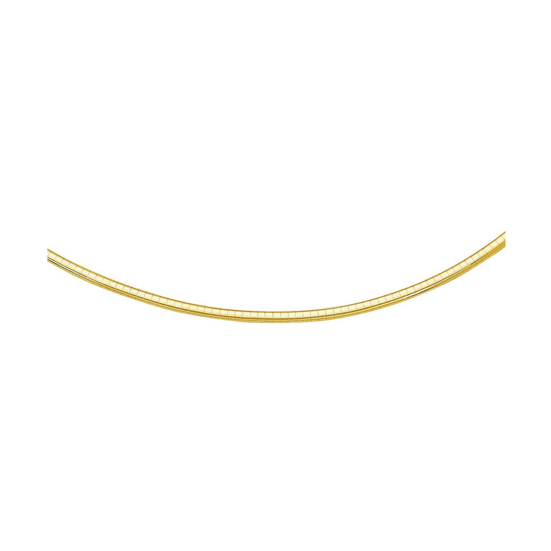 14k Yellow Gold Chain in a Classic Omega (3 mm) 14K yellow gold Omega chain in a 3 mm classic width