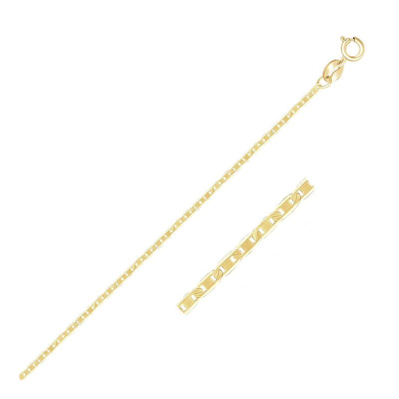 10k Yellow Gold Mariner Link Chain 1.2mm 10k Yellow Gold Mariner Link Chain 1.2mm
