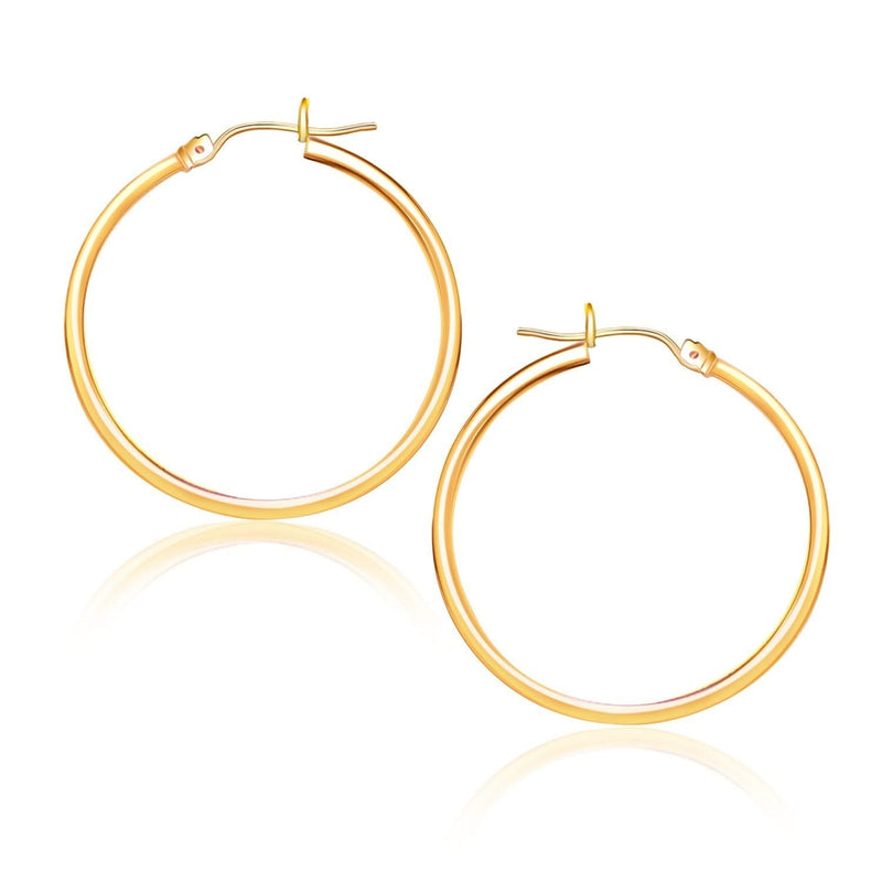 10k Yellow Gold Polished Hoop Earrings (25 mm) 10k Yellow Gold Polished Hoop Earrings (25 mm)