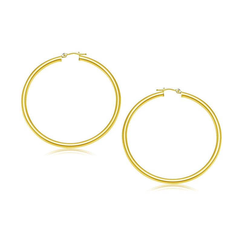 10k Yellow Gold Polished Hoop Earrings (30 mm) 10K yellow gold polished hoop earrings, 30 mm, no stones