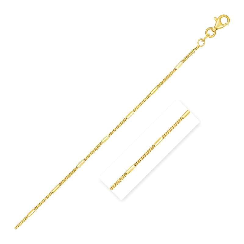 Diamond Cut Bar Links Pendant Chain in 14k Yellow Gold (1.3mm) Diamond Cut Bar Links Pendant Chain in 14k Yellow Gold (1.3mm)