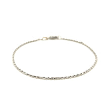 Load image into Gallery viewer, 2.0mm 14k White Gold Diamond Cut Rope Anklet