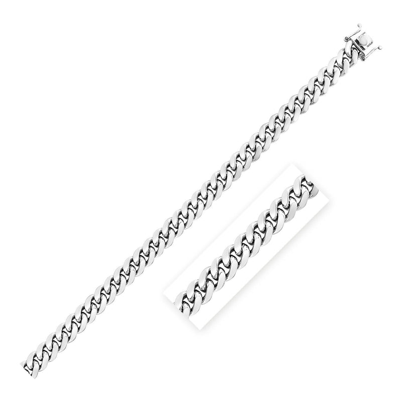Sterling Silver Rhodium Plated Miami Cuban Chain 8.4mm Sterling silver rhodium plated 8.4mm Miami Cuban link chain