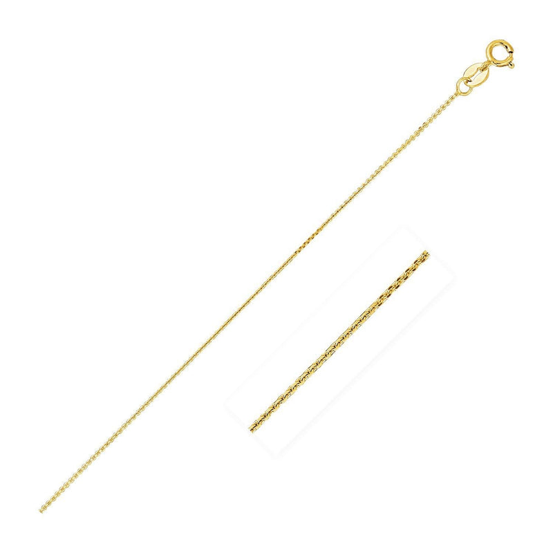 14k Yellow Gold Diamond Cut Cable Link Chain 0.8mm 14k Yellow Gold Diamond Cut Cable Link Chain 0.8mm