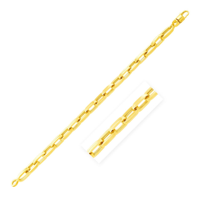14k Yellow Gold 8 1/2 inch Mens Wide Paperclip Chain Bracelet 14K yellow gold mens wide paperclip chain bracelet with lobster clasp