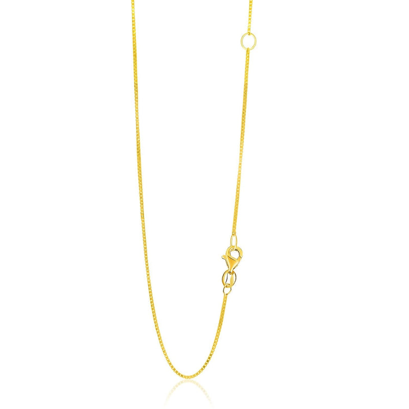 14k Yellow Gold Adjustable Box Chain 0.8mm 14K yellow gold box chain, 0.8mm adjustable fine link