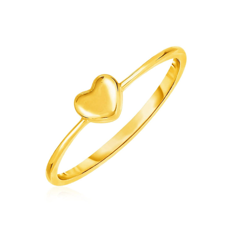 14k Yellow Gold Ring with Puffed Heart 14K yellow gold ring with puffed heart design in solid gold