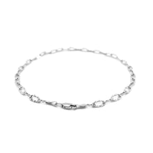 Load image into Gallery viewer, 14k White Gold Anklet with Fancy Hammered Oval Links