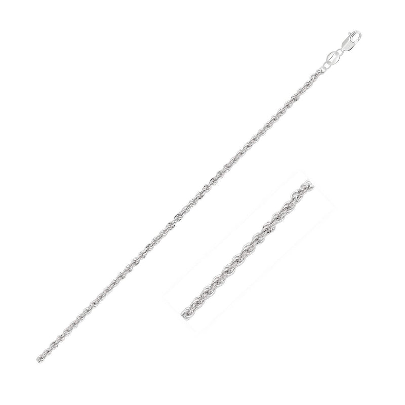 2.0mm 14k White Gold Light Rope Chain 2.0mm 14k White Gold Light Rope Chain