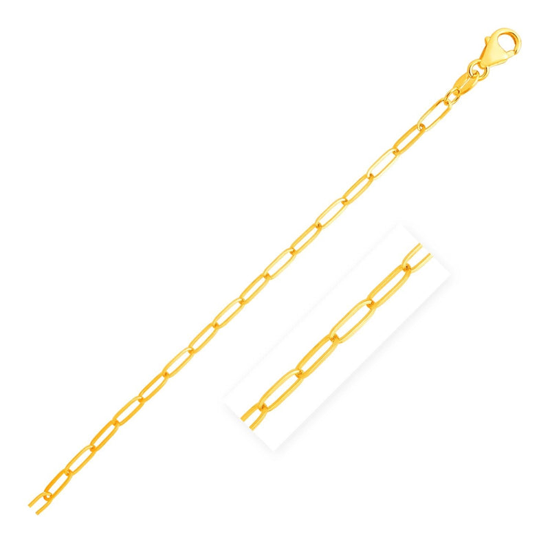 14K Yellow Gold Paperclip Chain (3.5mm) 14K yellow gold paperclip chain with 3.5mm elongated oval links