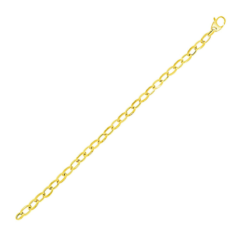 14k Yellow Gold Cable Chain Style Bracelet 14K yellow gold cable chain bracelet with soldered oval links
