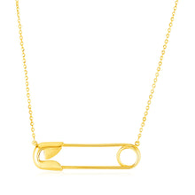 Load image into Gallery viewer, 14k Yellow Gold Safety Pin Necklace
