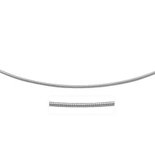 Load image into Gallery viewer, Sterling Silver Round Omega Style Chain Necklace with Rhodium Plating (1.55mm)