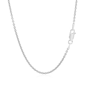 Sterling Silver Rhodium Plated Round Cable Chain 1.8mm